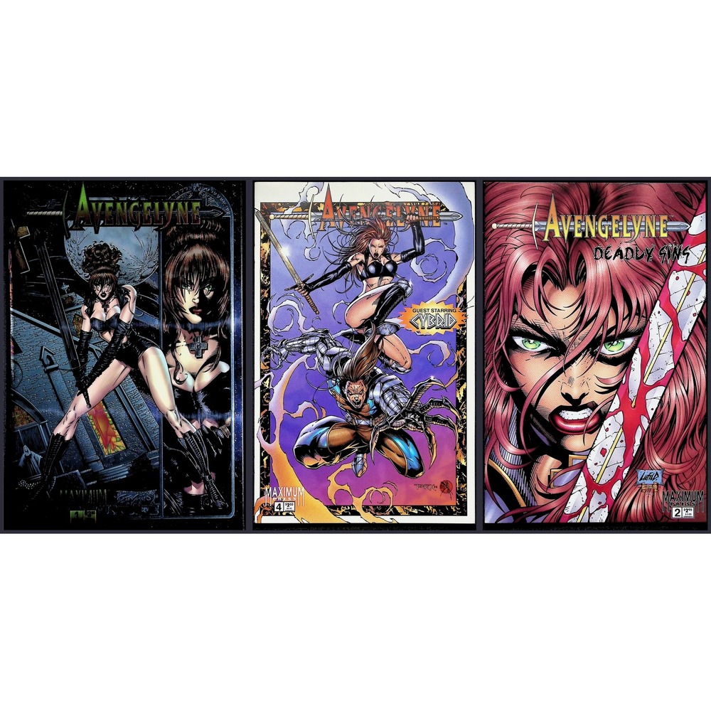 Maximum Press Comic 3x Lot  Avengelyne 1‎ 4 Deadly Sins 2 Rob Liefeld Cybrid